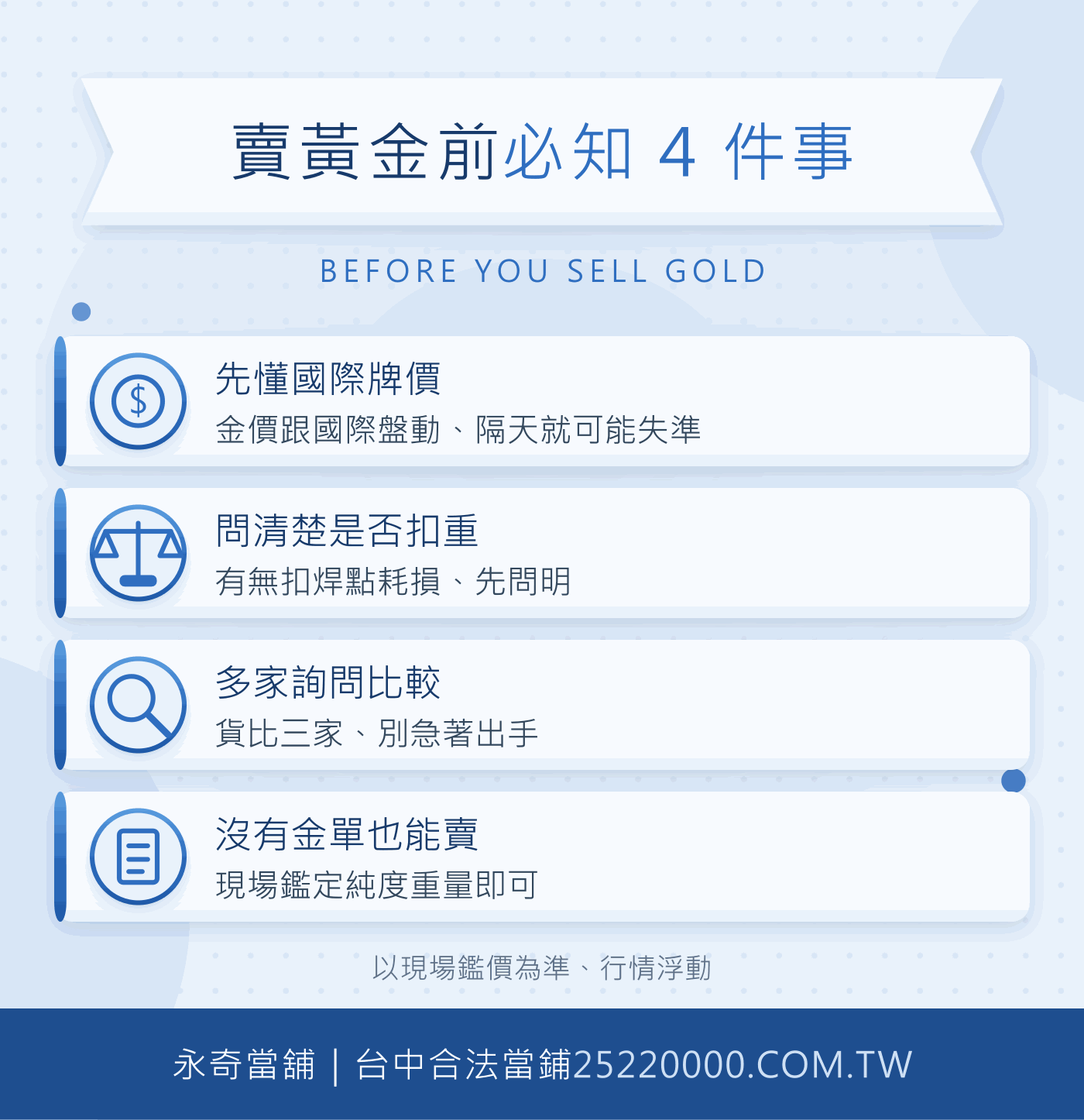 賣黃金前必知4件事